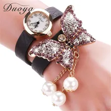 Irisshine i06 Duoya Brand New Women’s Leather Luxury Quartz Watches The Butterfly Women’s Watch Wrist Watch