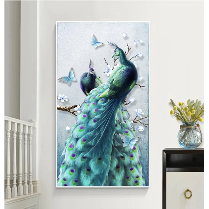 

Youran Vintage Diamond Painting Animal Peacock Pattern DIY Rhinestones Embroidery Vertical Diamond Cross Stitch Needlework Decor