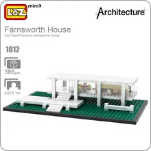 LOZ ideas Mini Blocks Farnsworth House Architecture Building Bircks DIY Toy Educational Children Gift Kids Assembly Toys 1012