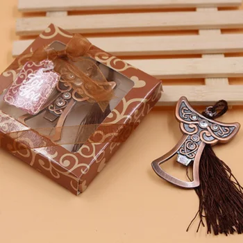 

100pcs Cherub Angel baby Bottle Opener Guardian Angel Design Crystal Cap Opener Bronze Wedding Gifts For Guests wa3574