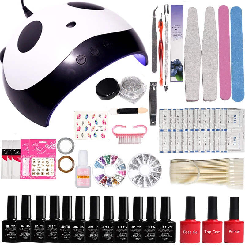 

Nail Set Extension Gel Varnish for nail Gel 12 colors Nail Polish&36w Led Nail Lamp Dryer Tool for Manicure