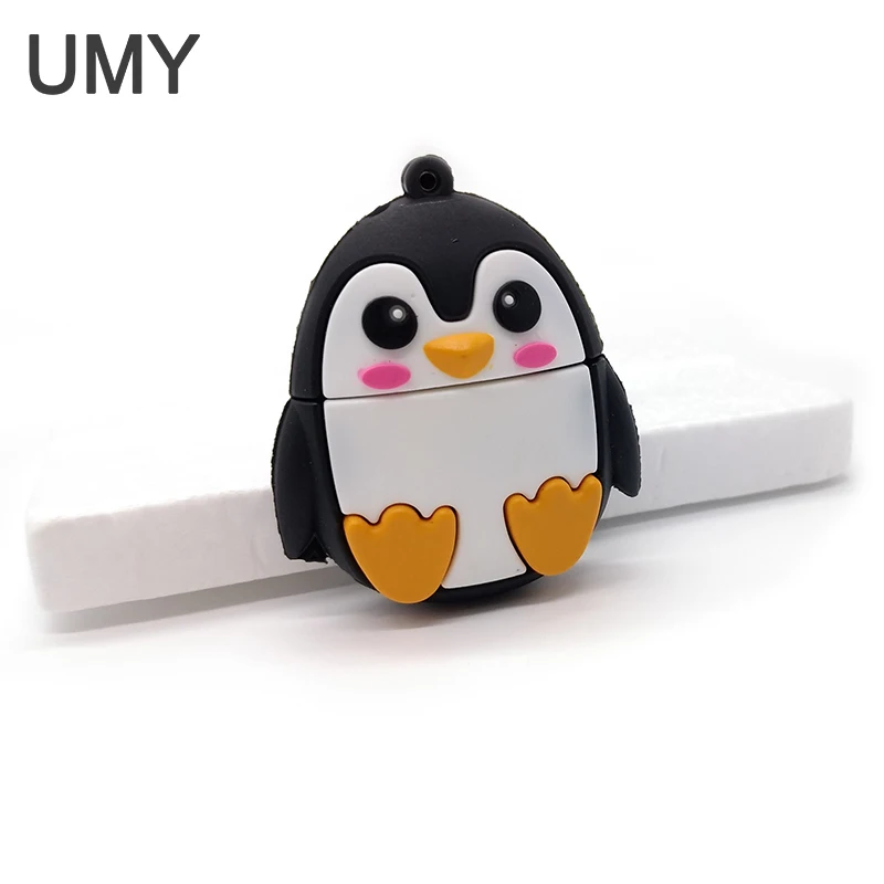 Дешевый Горячие милый мультфильм карту флэш памяти с интерфейсом usb флешки 4 ГБ 8 ГБ 16 ГБ 32 ГБ U диска животное Пингвин карты памяти емкость накопитель