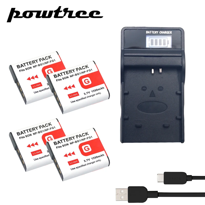

4Packs DSC-T100 3.7V 1500mAh Li-ion Battery+1Port Battery chager with LED For SONY DSC-T100 DSC-T20 DSC-W300 DSC-W200 W100