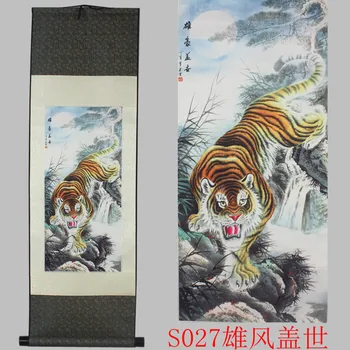

Tiger pattern silk painting decoration scroll painting Chinese characteristics and the new special