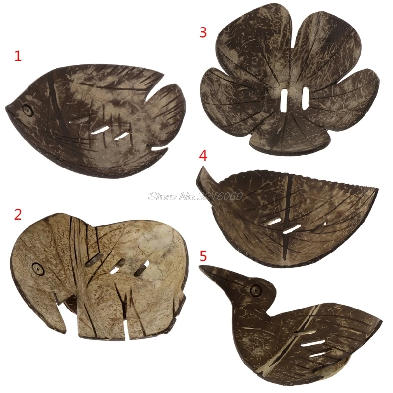

1PC Creative Handmade Natural Coconut shell Bathroom Soap Dish Box Container Whosale&Dropship
