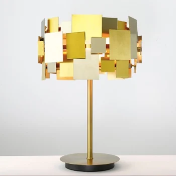 

Post-modern Creative Designer Gold Metal Sheets E27 Table Lamp for Living Room Bedroom Study Deco Light H 50cm 2193