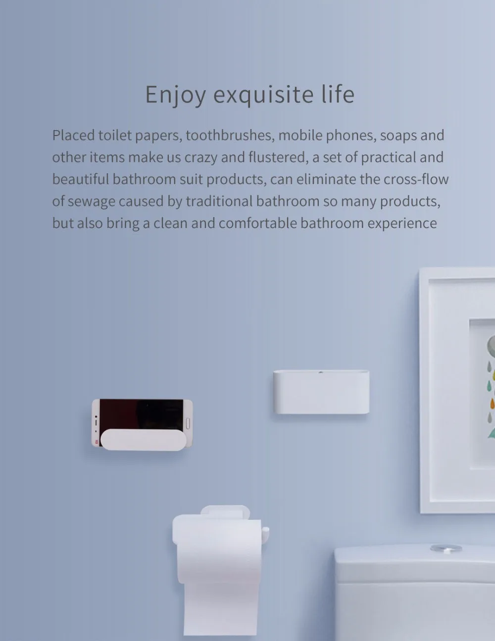 Xiaomi HL Ванная комната 5 в 1 Набор гаджетов для мобильного телефона держатели, телефон Туалет держатель рулона инструменты Мыло зуб крюк Коробка для хранения