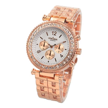 

CONTENA Top Brand Luxury Watch Women Rose Gold Watches Quartz Watch Ladies Luxury Rhinestone Watch Lady Hour relogio feminino