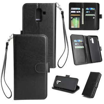 

10pcs/lot free shipping Multi functional 9 card Photo Frame Wallet PU Leather +TPU Case For Samsung A6 A6PLUS A8 A8PLUS 2018
