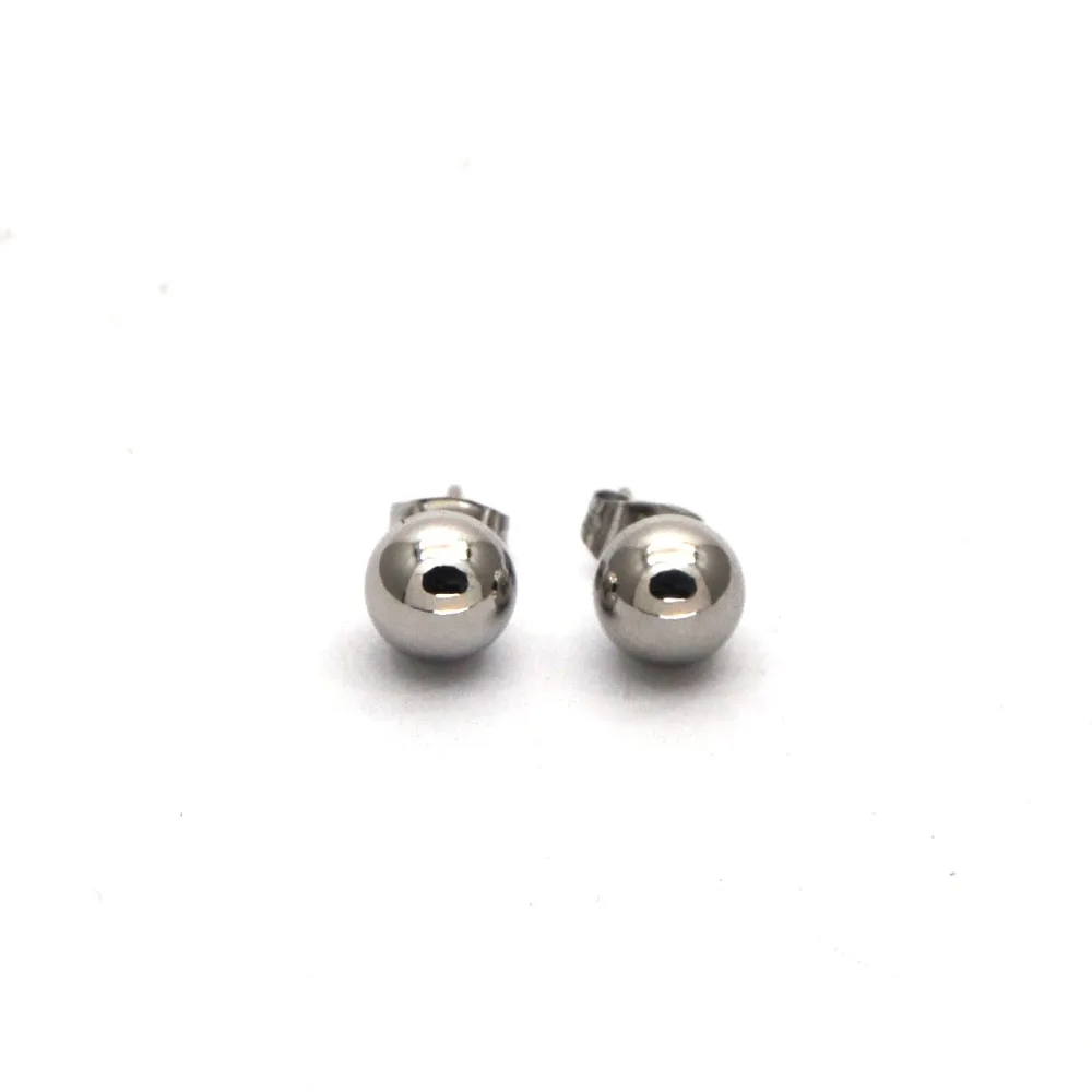 

Stainless Steel High Quality Polishing Round Ball Stud Earrings For Femmal simple jewelry ES03121
