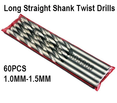 

Free Shipping New Brand New 60Pcs 1.0-1.5mm Extra Long HSS Twist Drill Straigth Shank Auger Drilling Bit ,Drill bits for metal