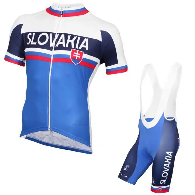 

summer Short sleeve pro team slovakia cycling jersey mens breathable racing bike clothing MTB Ropa Ciclismo maillot GEL PAD