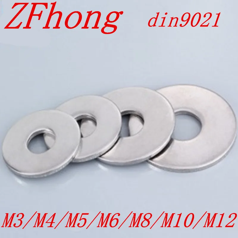 20pcs DIN9021 M3 M4 M5 M6 M8 M10 M12 A2 Stainless Steel Large Size Flat Washer Washersin