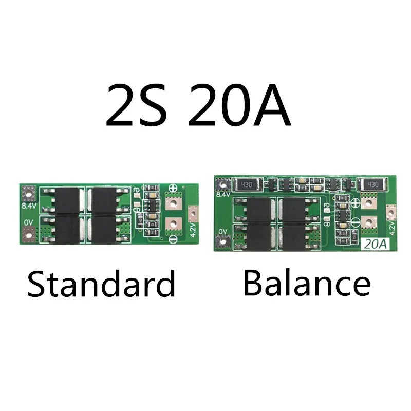 

2S 20A 7.4V 8.4V 18650 Lithium Battery Protection Board/BMS Board Standard/balance