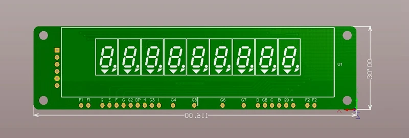 VFD дисплей 9 бит сегмент код с десятичной точкой VFD дисплей модуль сегмент код VFD экран дисплея