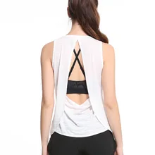 Для женщин пикантные летние без рукавов жилет Безрукавки для женщин Футболки для девочек Йога Фитнес Бег Спорт спинки футболки Gym свободные Костюмы