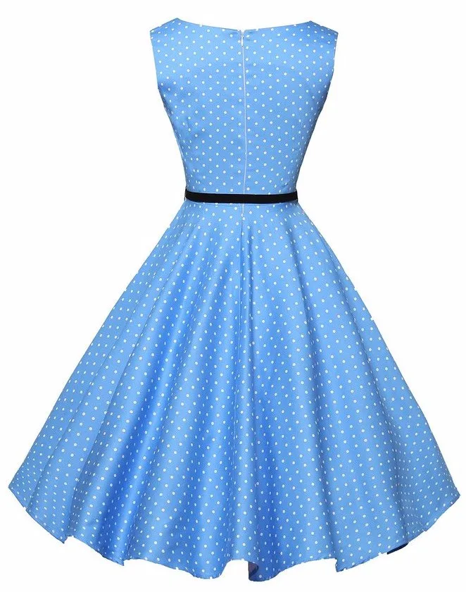 2017 Женское Платье Vestidos ретро 1950s 60s винтажное платье в горошек Pinup рокабилли