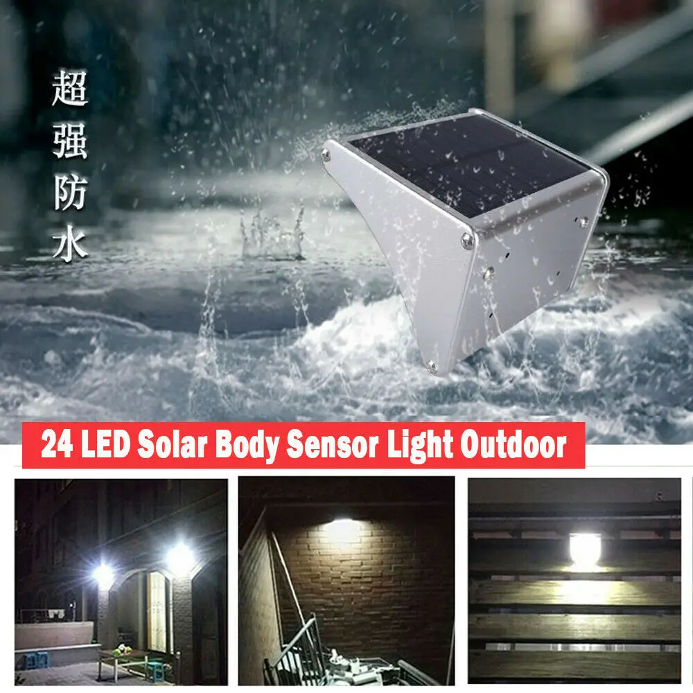 Bargain Chance of  24 LED Solar Body Sensor Light Outdoor Waterproof Garden Stair Wall Lamp