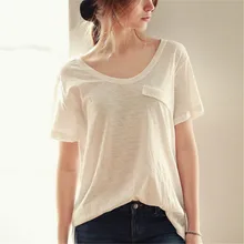 Летняя Корейская версия, свободная хлопковая Футболка большого размера с короткими рукавами