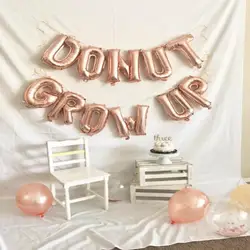 Обувь для девочек Декор ко дню рождения розовое золото пончик расти Фольга Воздушный шар 16 ''баннер с надписью маленьких на день рожден