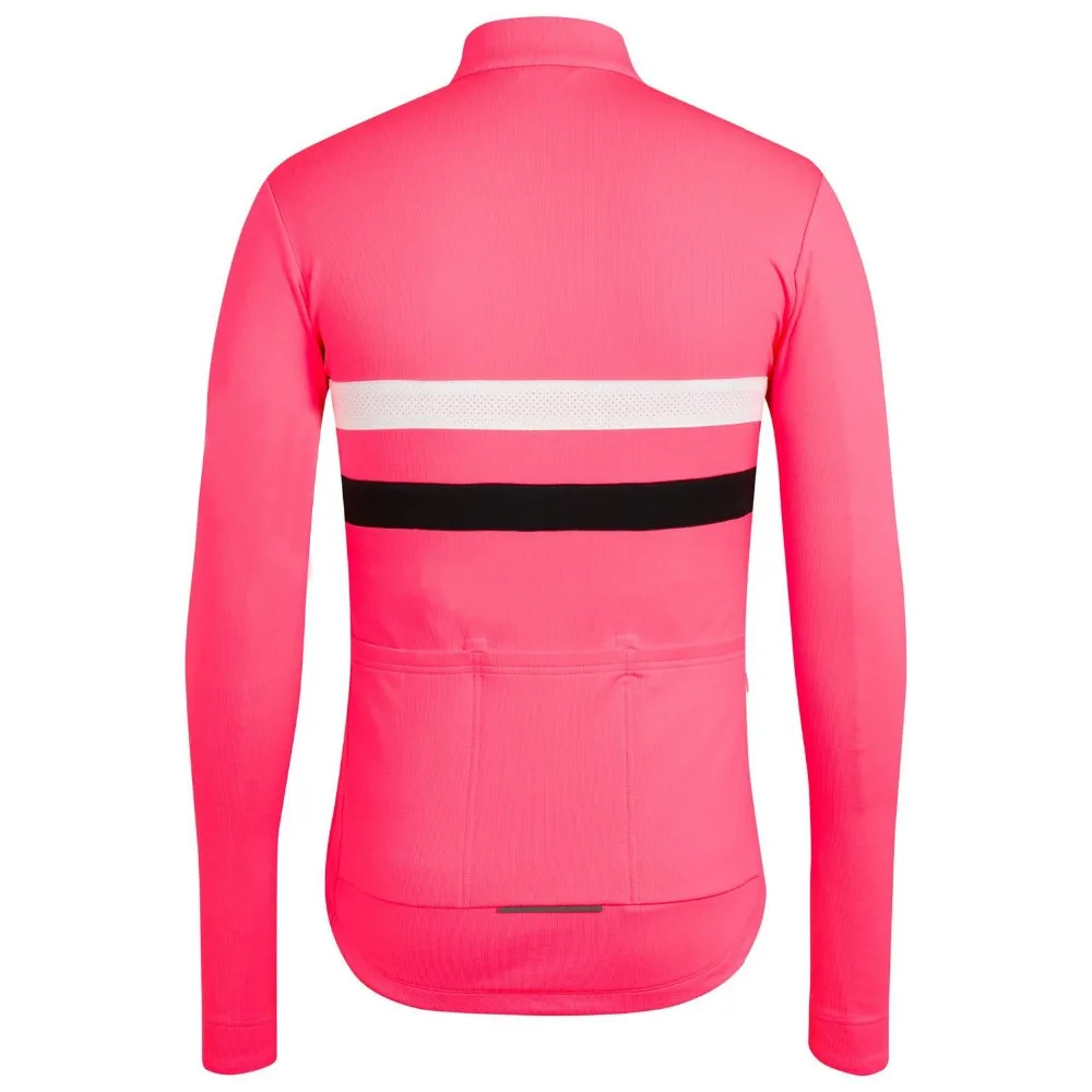2018-NEW-High-vis-Pink-Classic-Winter-Thermal-fleece-Cycling-Jersey-long-sleeve-with-Reflective-stripe