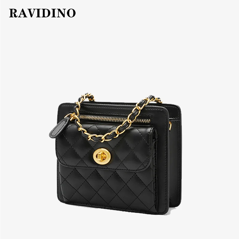 

new small square bag 2019 is versatile with one shoulder and cross-body genuine leather bag