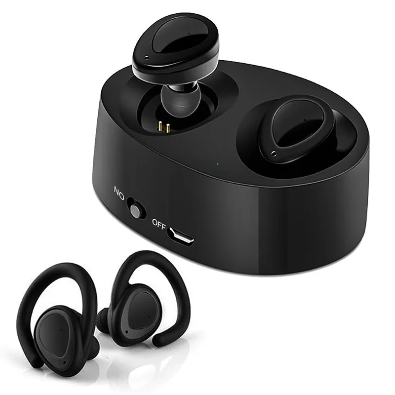 Twins Wireless Bluetooth Ear Bud Headphones Sports Running Mini Stereo Earphones Dual In-Ear Phone Earpieces Charging Cradle