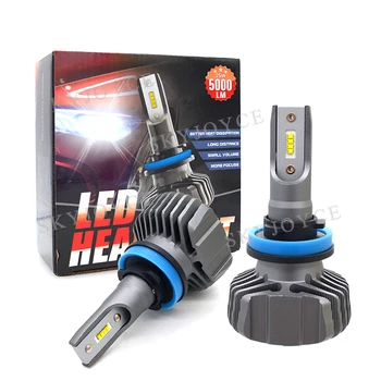 

12V 24V Auto Headlight Bulb H4 H7 H11 9005 9006 50W 10000LM ZES LED Chips Mini Size Waterproof 6500K H7 H11 LED Headlight Kit