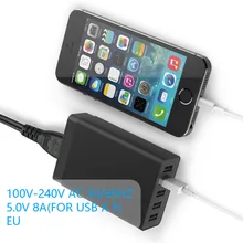 Etmakit замечательный ЕС вилка 40 Вт 5 В 8А портативный 5 портов USB зарядное устройство для iPhone6/6s 6/6s плюс IPad смартфон