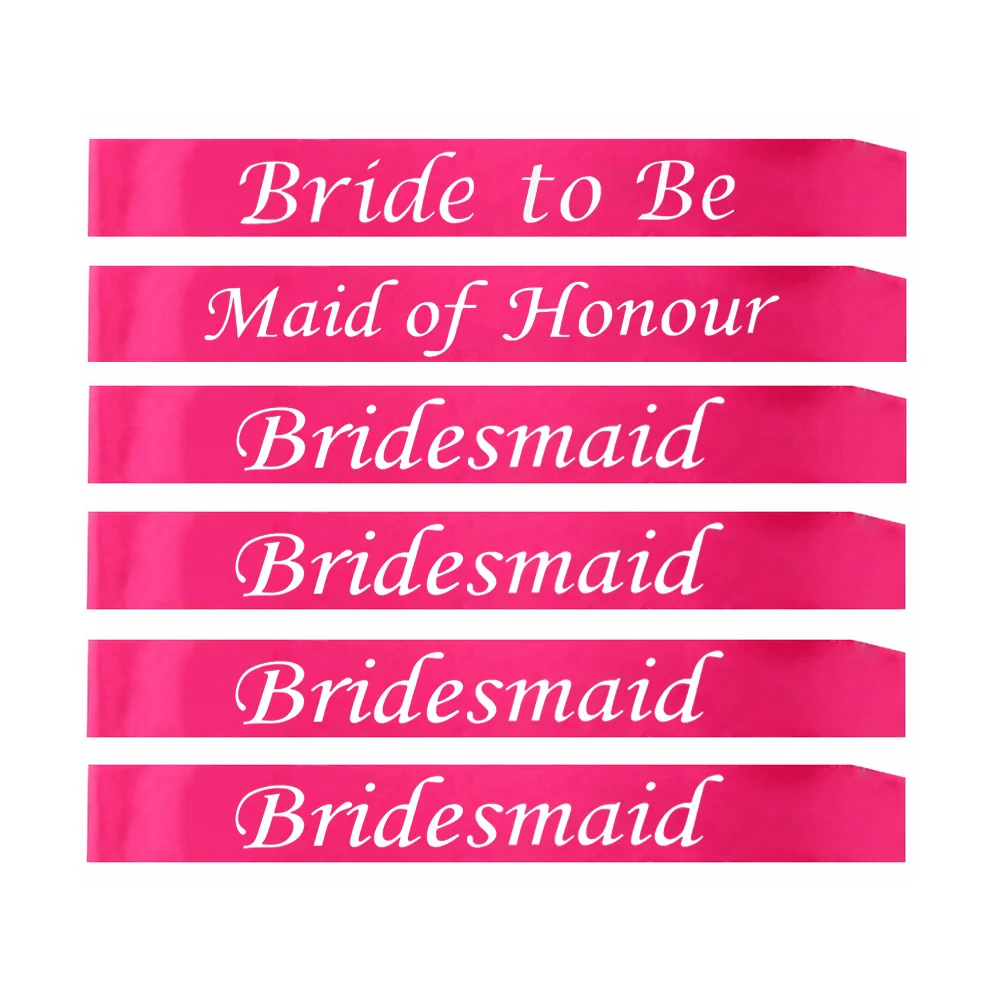 

Hens Night 1 Bride To Be Sash +1 Maid Of Honour Sash + 4 Bridesmaid Sashes For Wedding,Bridal Shower