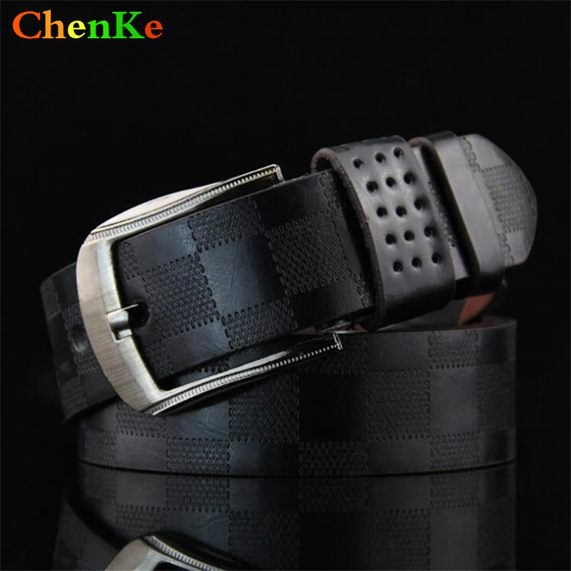 

ChenKe Best PU Leather Belts For Men Brand Strap Male Vintage Pin Buckle Knittrd Plaid Strip Belt Business Men Belt Ceinture