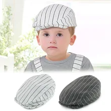Baby Kids Boys Girls Cute Cotton Stripe Beret Cap Boy Girl Peaked Baseball Casquette Hat