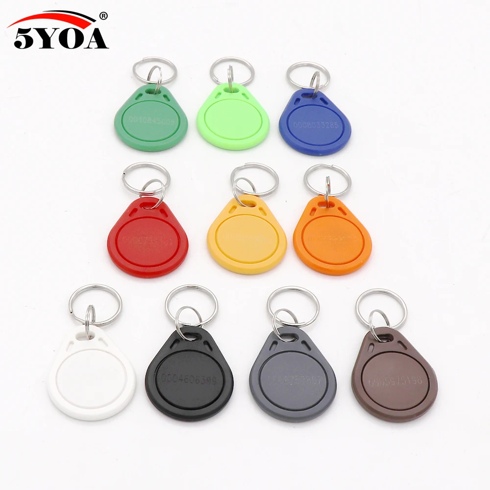 

100pcs EM4100 TK4100 RFID 125khz ID Keyfob Tag Tags Ring Proximity Chip llaveros llavero Porta Chave Card Sticker Key Fob Token