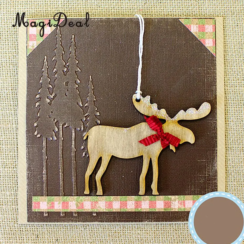 MagiDeal 20pcs Merry Christmas Socks Elk Deer Woodcut Embellishment  Gift Hanging Tags Xmas Decorations