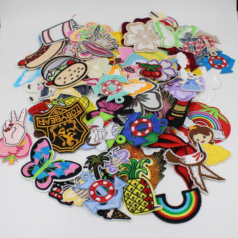 10/20pcs/lot Random Mixed Patch Set Iron Sew On Patches Cartoon Cute Embroidered Applique Patches For Clothes Patch Stickers