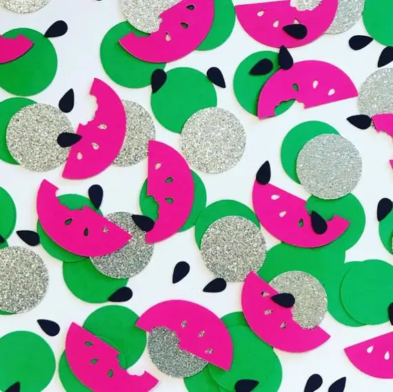 

personalize Watermelon one in melon Birthday Party confettis baby shower table scatters Christening baptism confettis