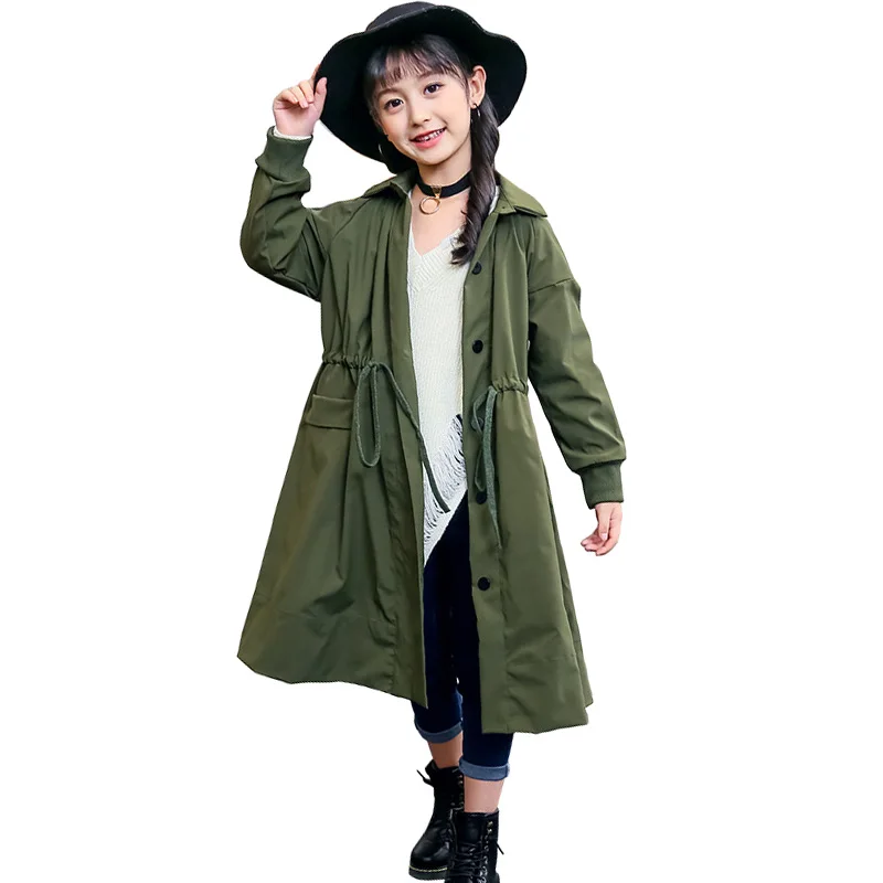2018 Spring Autumn Trench Coat For Girls Children Clothing Long