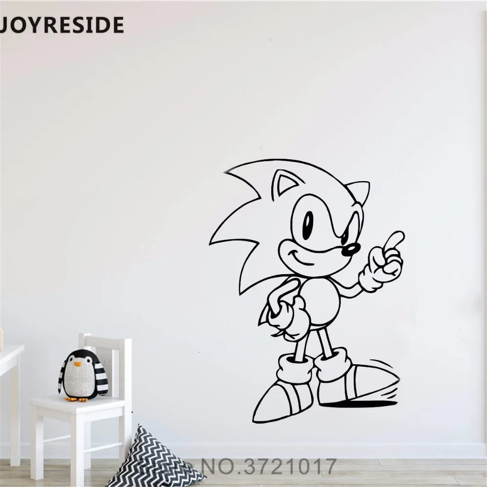 

JOYRESIDE Game Character Wall Decal Cartoon Sonic Wall Sticker Cute Vinyl Decor Home Kids Bedroom Decor Interior Design A868