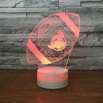 

American football3D Night Light Creative Illusion 3d Lamp LED 7 Color changing Table Desk Lamp For Children Xmas Gift