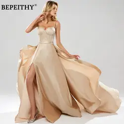 BEPEITHY Abendkleider блеск линии длинное вечернее платье вечерние элегантные 2019 халат De Soiree бретельках платья для выпускного вечера
