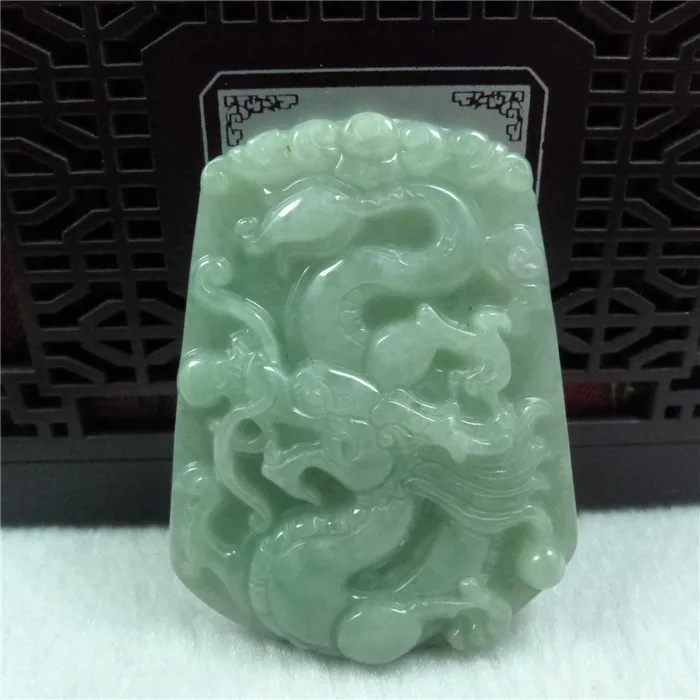 

Natural myanmar jadeite dragon pendant transshipment dragon brand Zodiac dragon jade pendant necklace for women and men