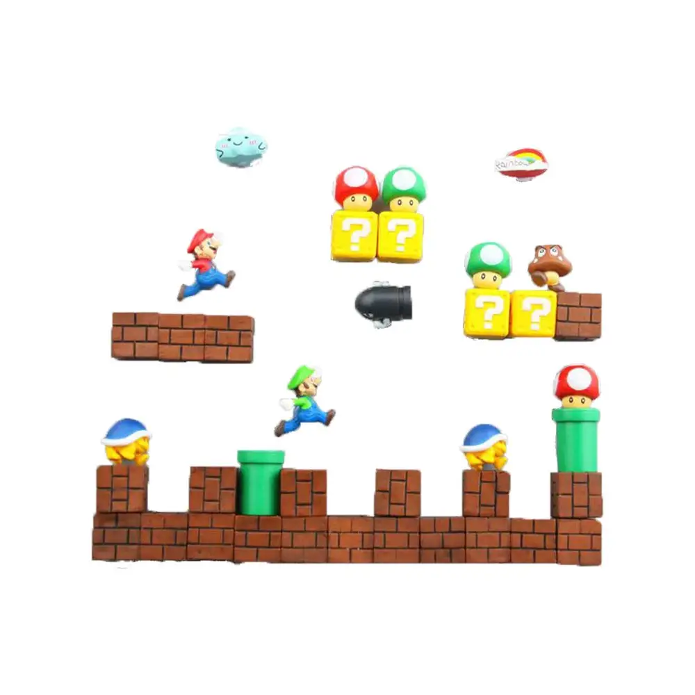 3D Supre Mario наборы магнитов на холодильник для домашнего декора комнаты, декоративный холодильник, Забавный школьный офисный магнит для доски