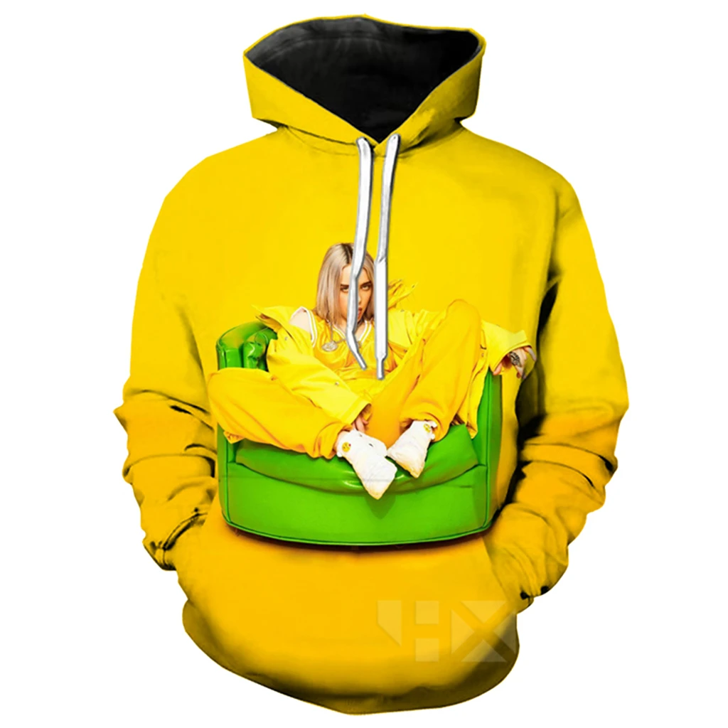 

Creative Singer Star Billie Eilish Hoodie Men Women 3D Printed Long Sleeve Hoodies Harajuku Streetwear Tops Pullover T3
