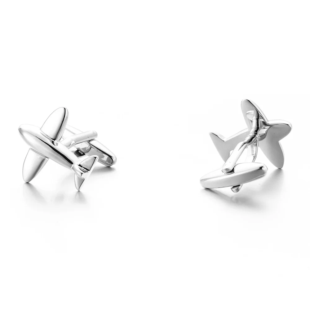 CHUKUI Silver Color Airplane Copper Material Cufflinks Men's Business Shirt Accessories Wholesale  (5)