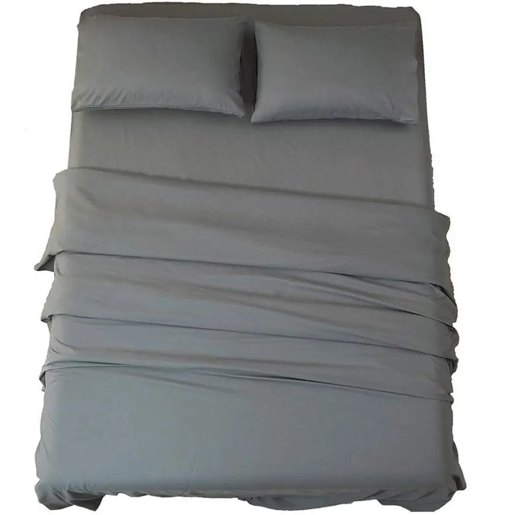 

Solid Bedding Set Soft Quilt Cover Sheet Pillows Royal Blue, Gray, Khaki, Purple Bedding Supplies Home