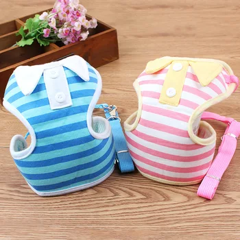

Teddy dog chain vest type stripe unlined upper garment chest straps (pet leash