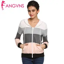 Finejo Women Hooded Long Sleeve Splicing Sports Coat Pockets Patchwork Traveling Hoody Party Zipper Jacket Sports Casual Hoodie Finejo Women Hooded Long Sleeve Splicing Sports Coat Pockets Patchwork Traveling Hoody Party Zipper Jacket Sports Casual Hoodie