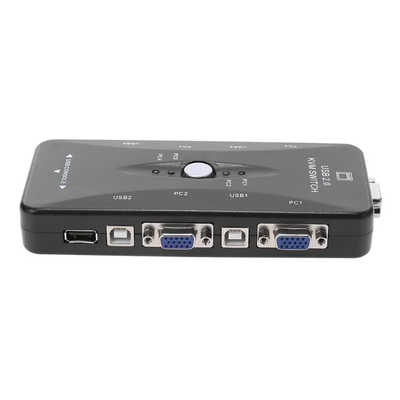 USB2.0 KVM Switch 4 Порты селектор VGA печати Авто-переключатель мониторная коробка VGA Splitter 1920x1440 USB 2,0 kvm-переключатель