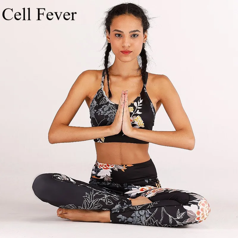 

Tracksuit For Women Print 2PCS Yoga Set Sports Bra+High Waist Tummy Control Leggings Gym Fitness Workout Seamless Sport Suit