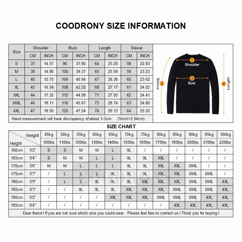Свитер COODRONY плотный теплый с высоким воротом для мужчин зимний Рождественский